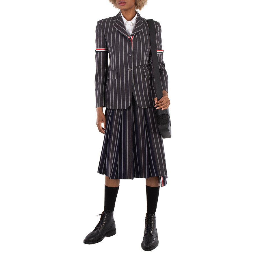 Thom Browne Wool Backtab Striped Armband Sport Coat - 6