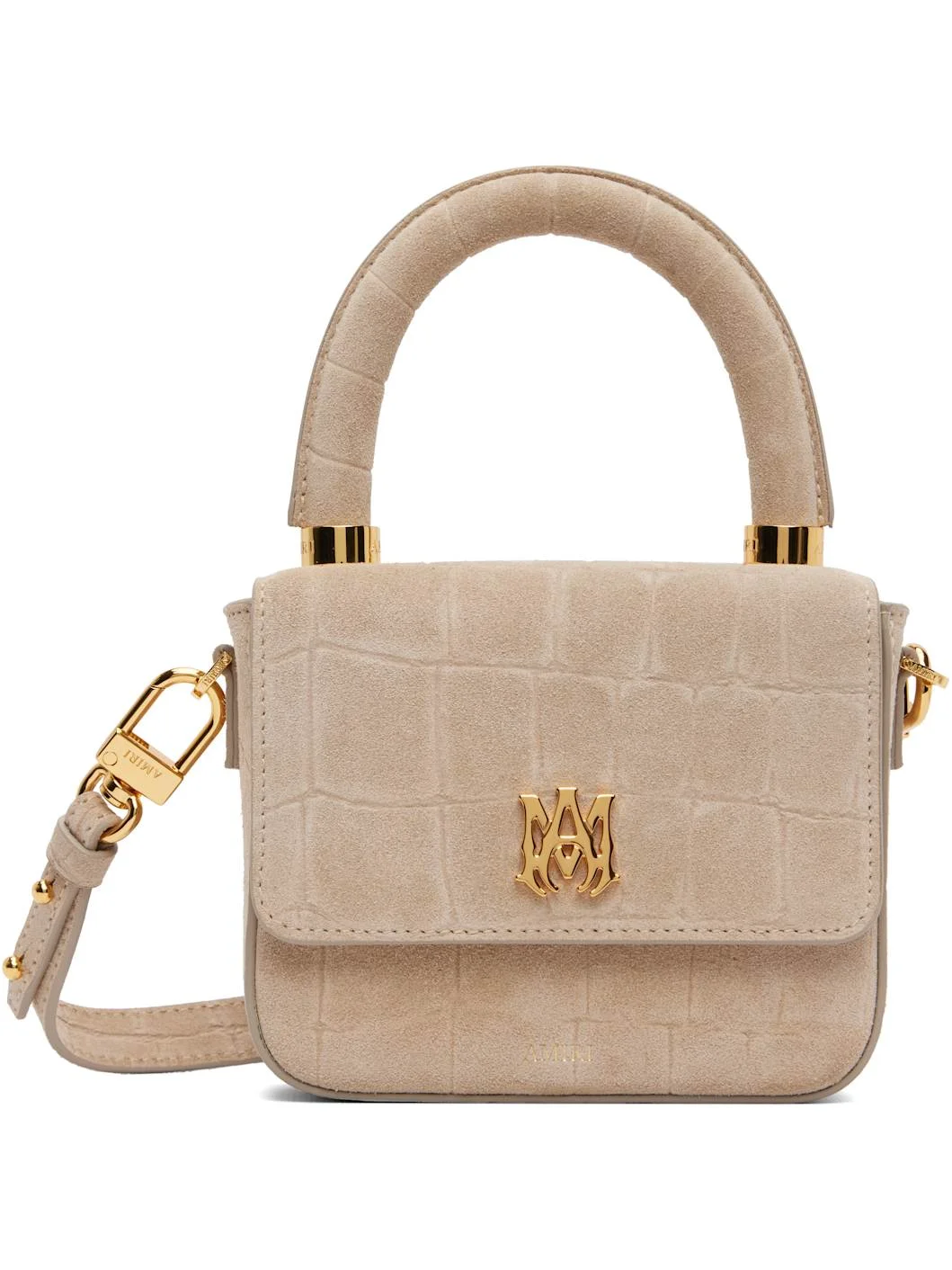 Taupe Croc Suede Micro MA Bag - 1