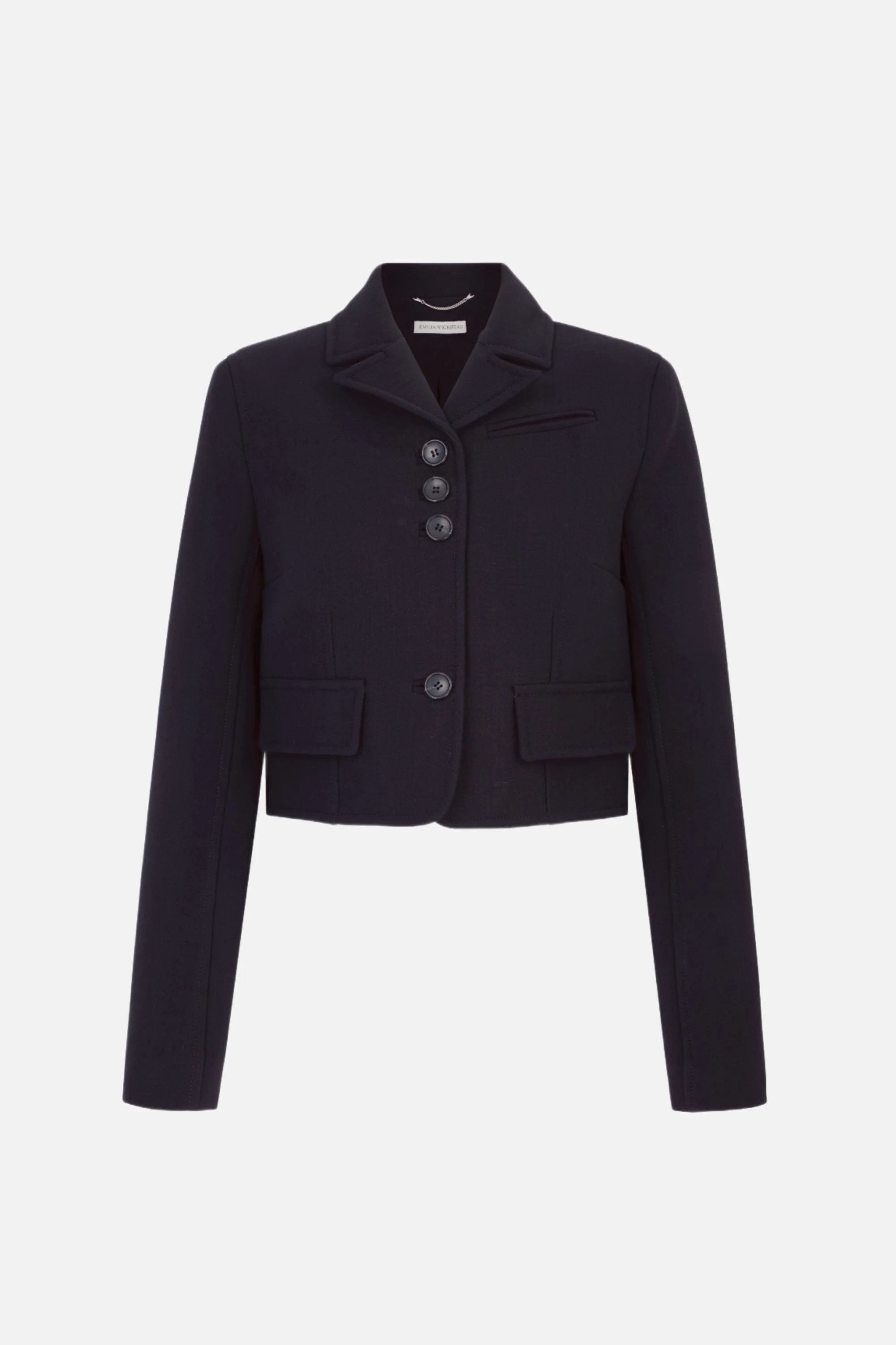 Chapel Jacket in Black Birdseye Suiting - 1