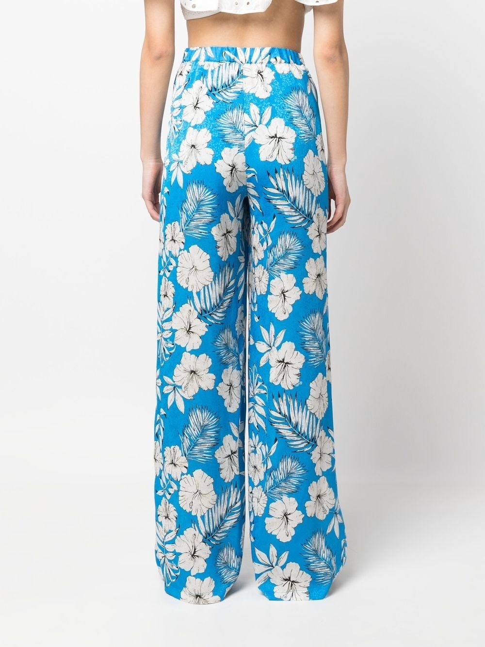 floral-print wide-leg trousers - 4