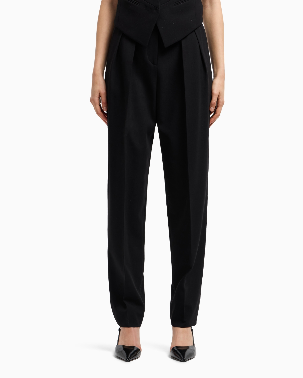 TWO-PLEAT BARATHEA-WOOL TROUSERS - 4