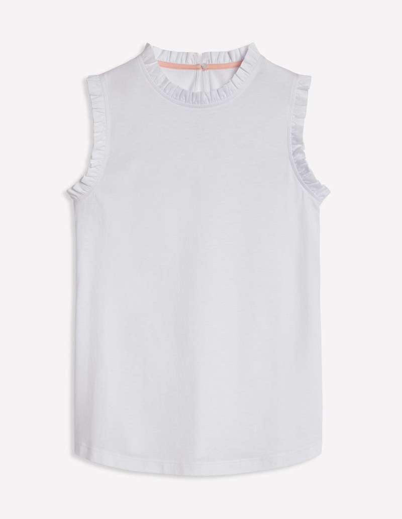 Supersoft Frill Detail Vest-White 1