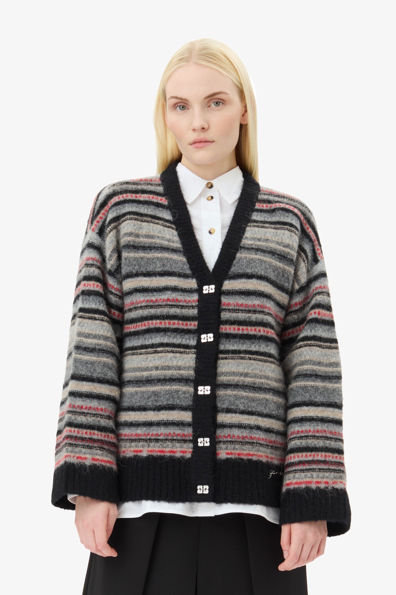STRIPE BOXY CARDIGAN - 2
