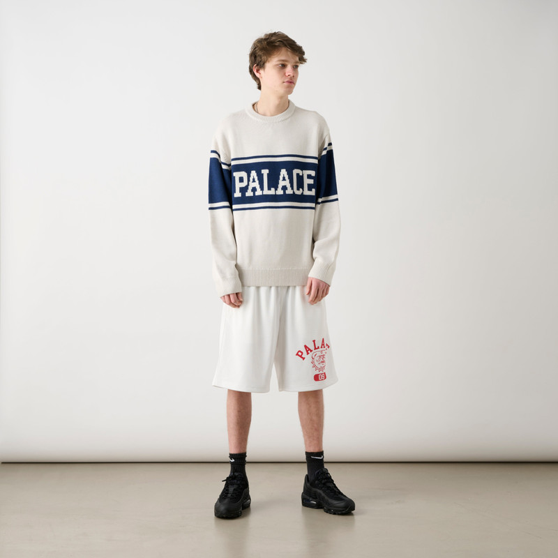 PALACE COLLEGE STRIPE KNIT WHITE outlook
