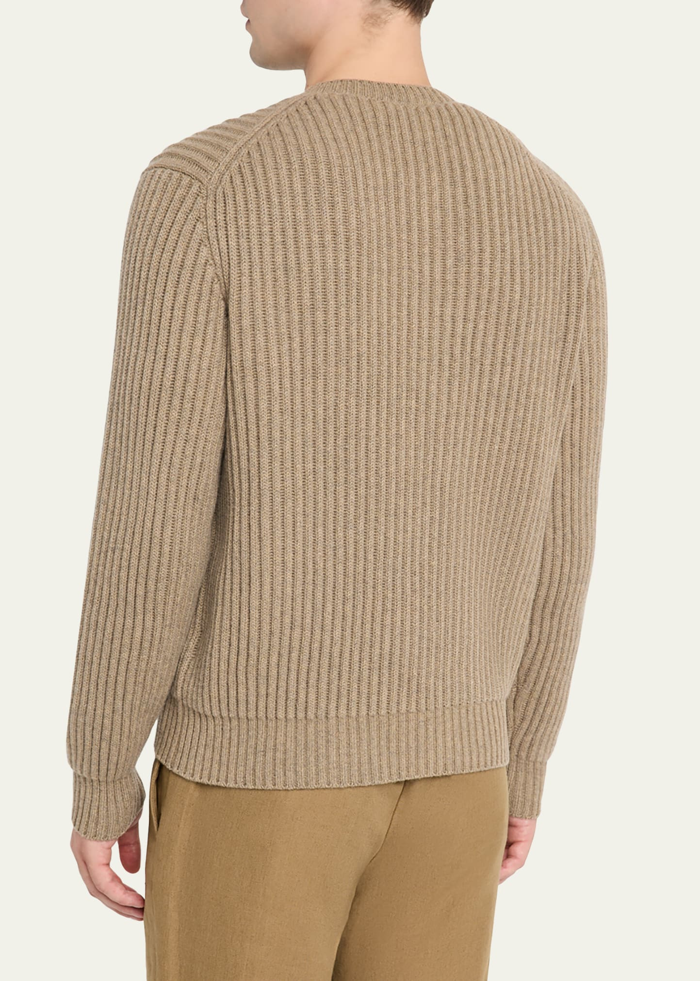 Men's Plane Tree Baby Cashmere Cable Crewneck Sweater - 3