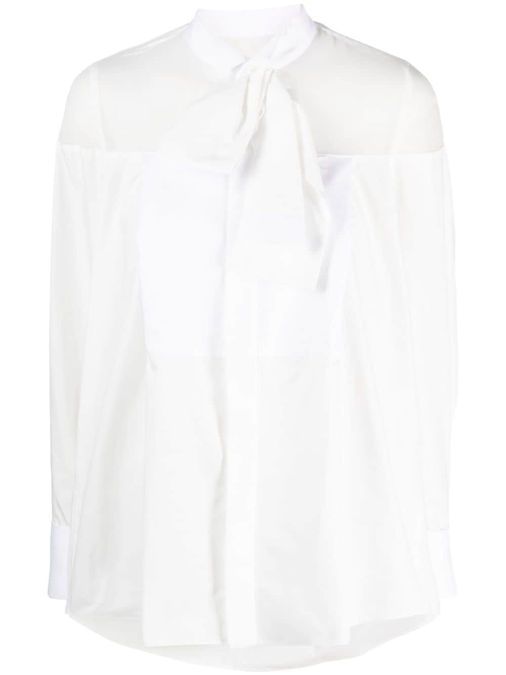 attached-detail sheer-panels shirt - 1