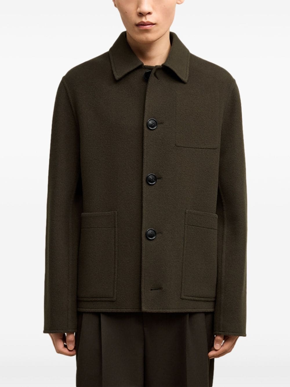 boxy wool-cashmere blend jacket - 5