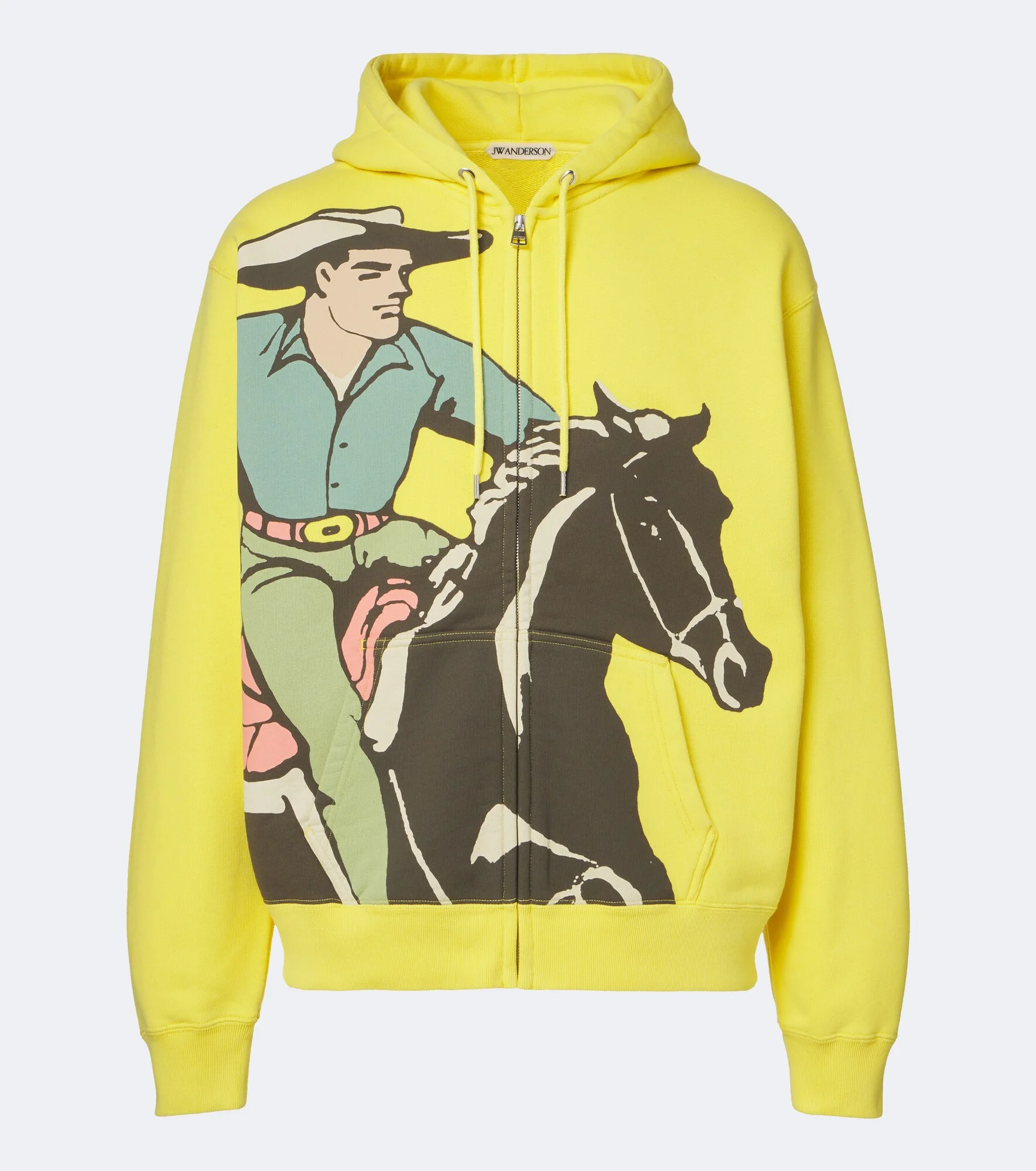 Printed cotton jersey hoodie - 1