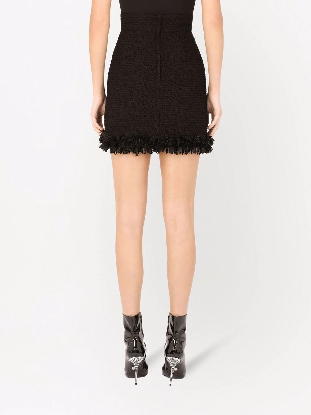 frayed fitted skirt - 4