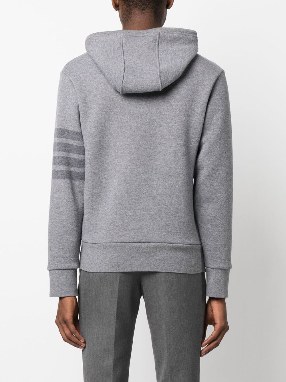 stripe-detail sleeve hoodie - 4