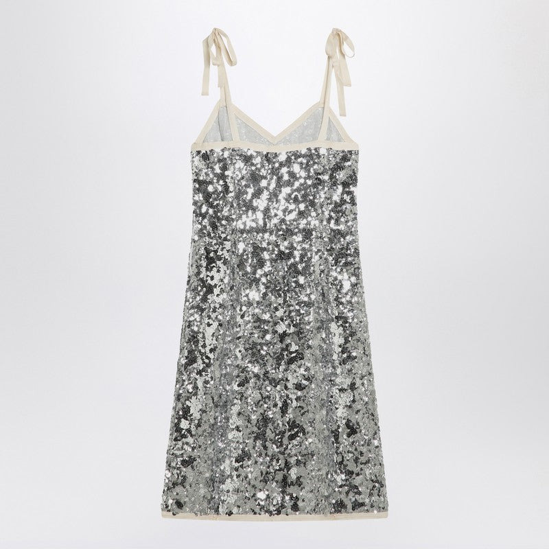 Prada Silver Sequin Dress Women - 2