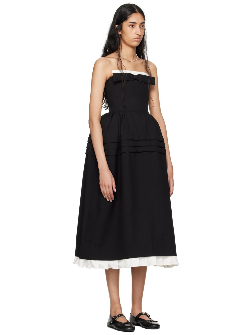 Black Flower Bud Maxi Dress - 2
