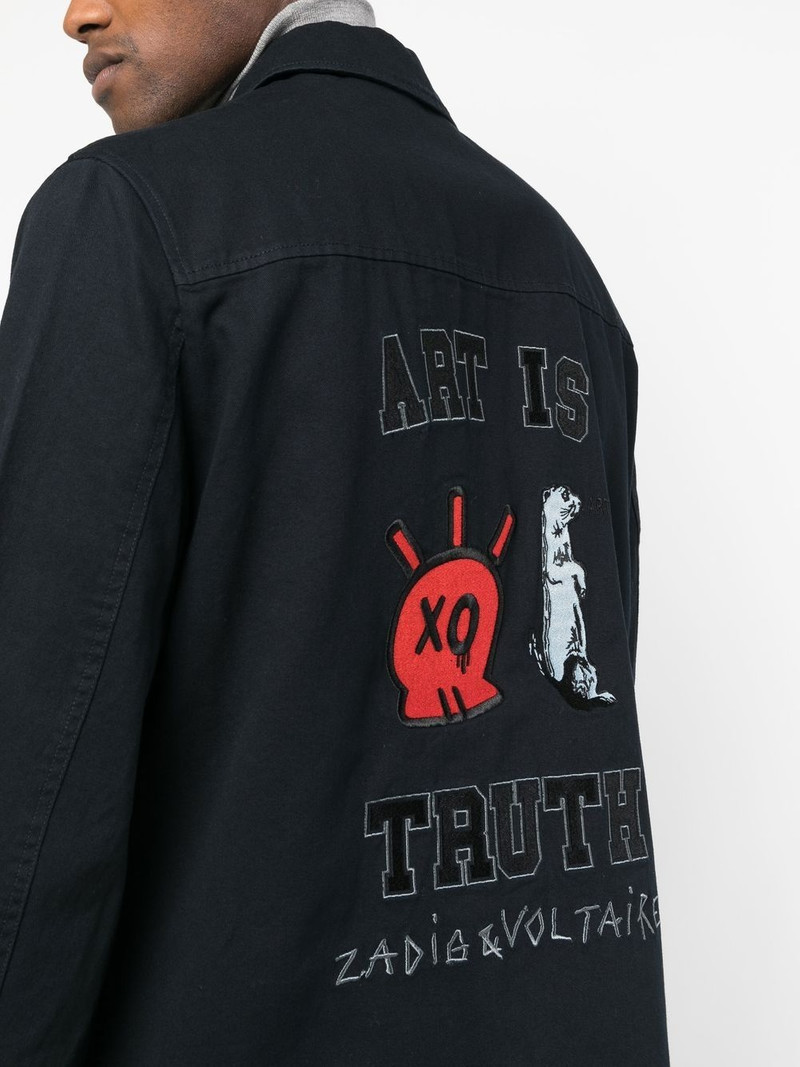 slogan-print shirt jacket 5