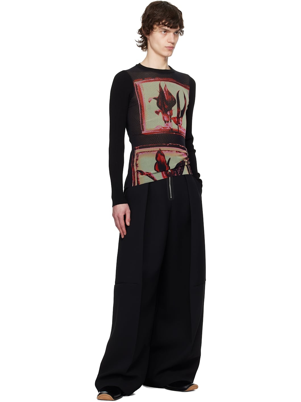 Black Flowers Cadres T-shirt - 4