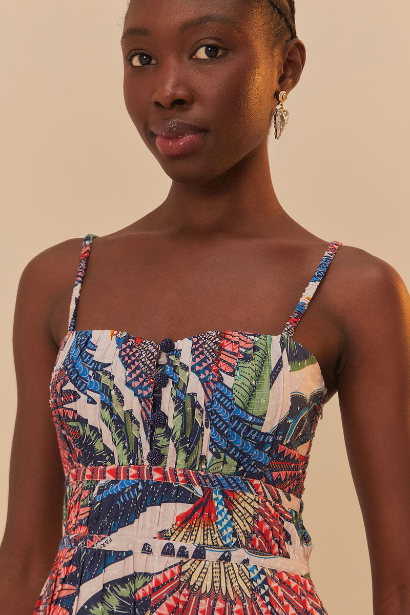 Pink Macaw Flight Midi Dress 5