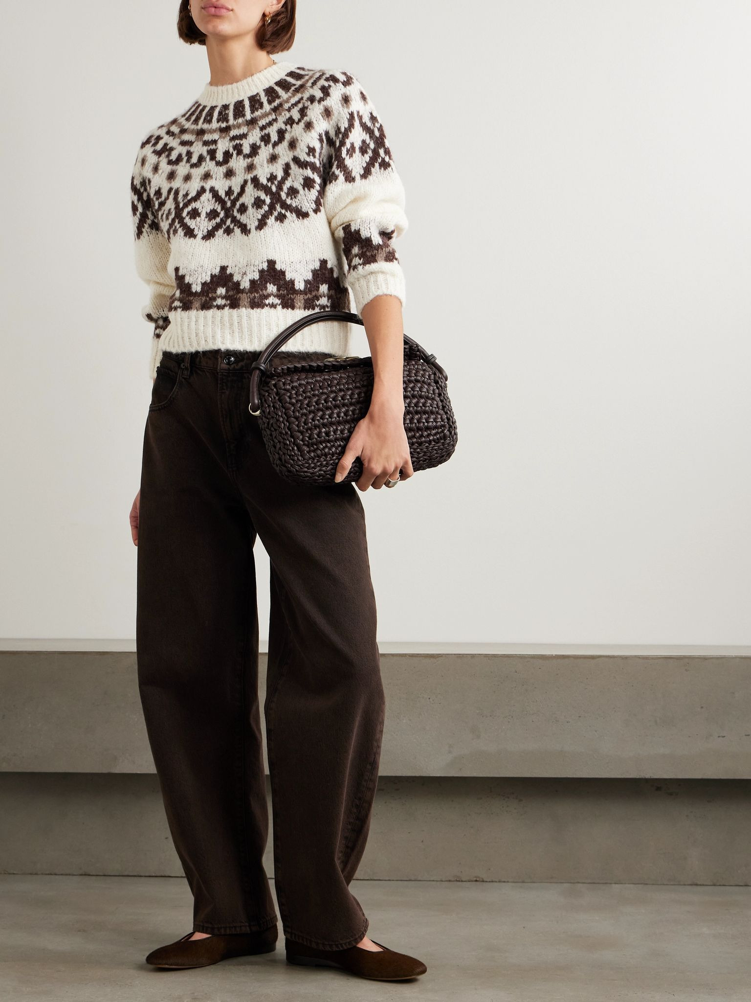 Fair Isle alpaca-blend sweater Cream - 2