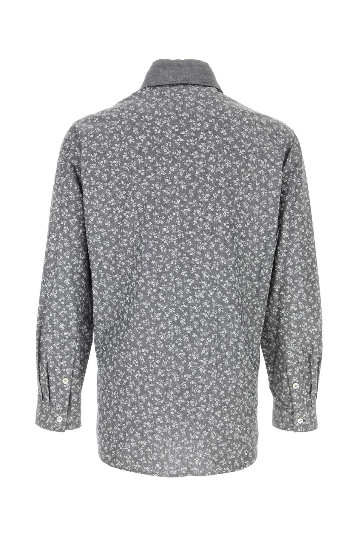Yohji Yamamoto Men Printed Cotton Shirt - 2