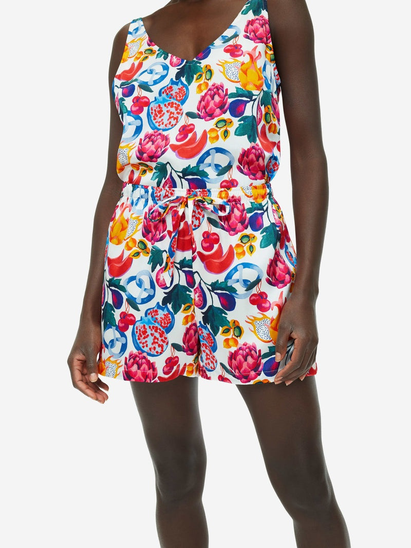 Women's Short Cami Pyjamas Brindisi 78 Silk Satin White 7