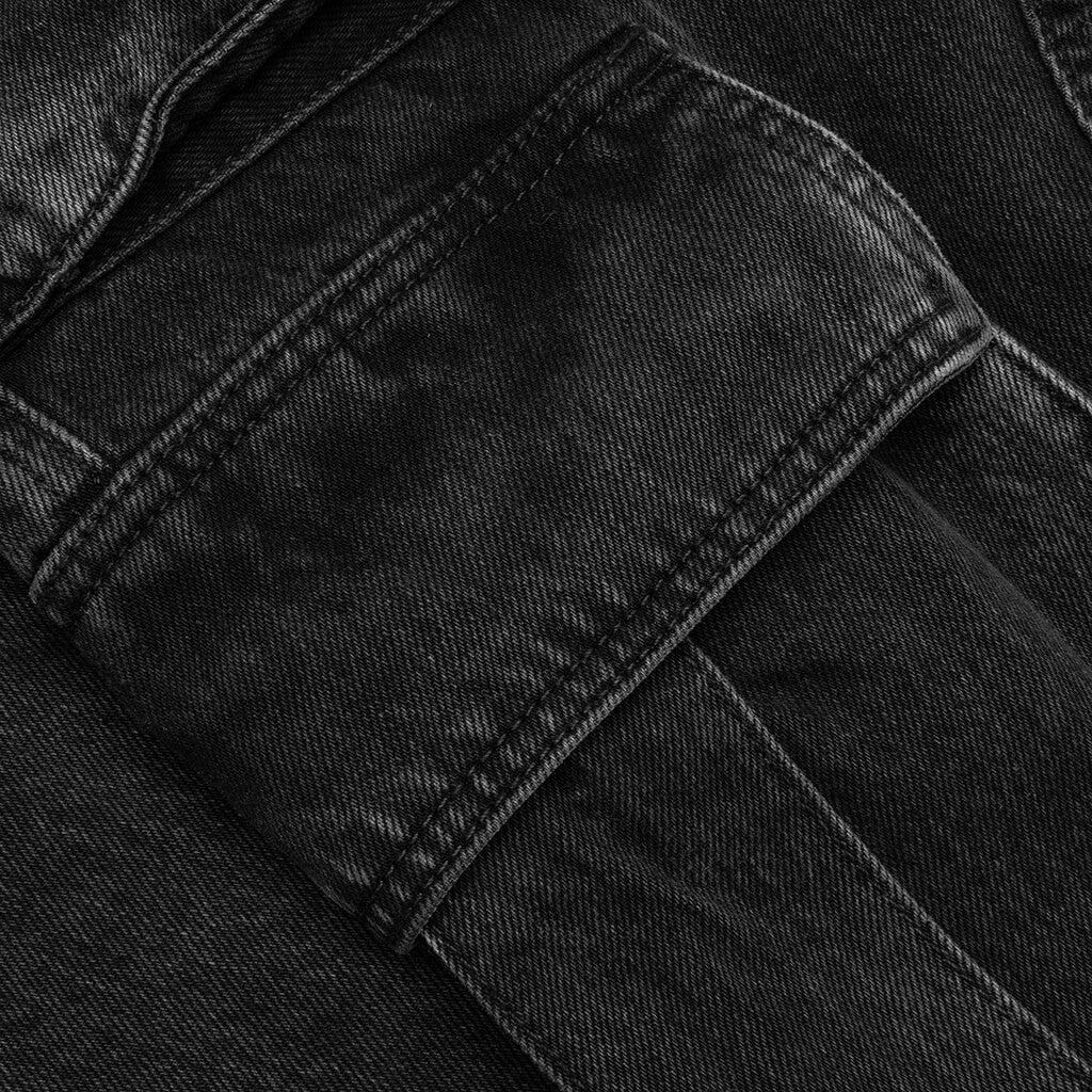 DENIM LOGO CARGOS - CHARCOAL WASH - 3