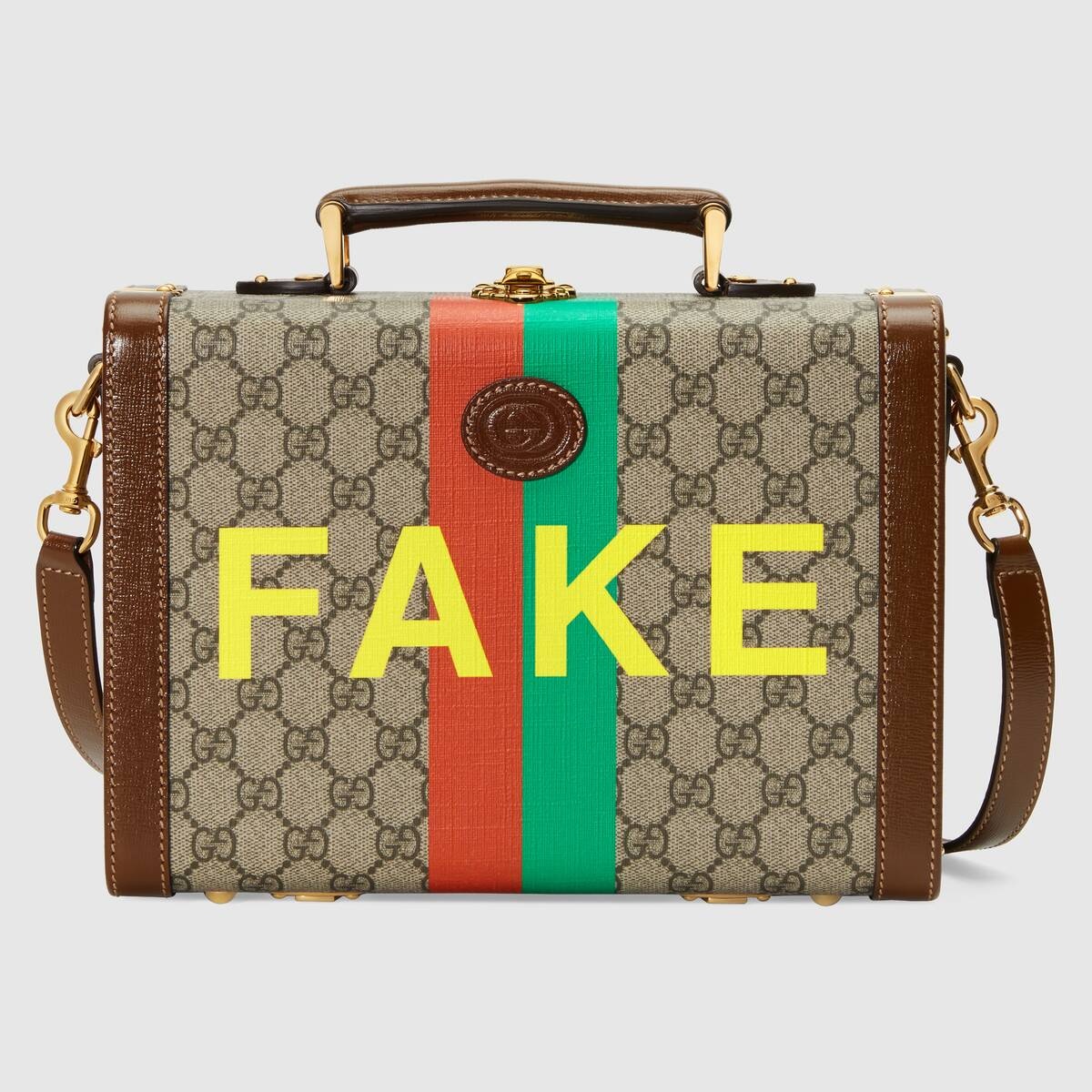 'Fake/Not' print beauty case - 1