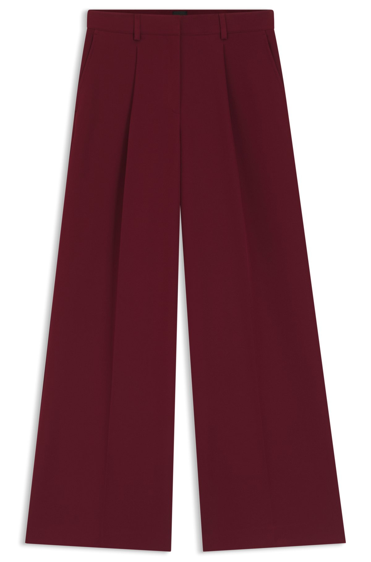 REGULAR-FIT WIDE-LEG PANTS IN STRETCH FABRIC - 1