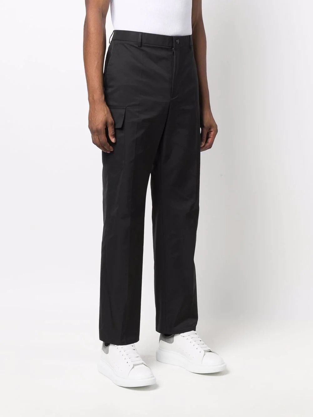 flap pocket cargo style trousers - 3