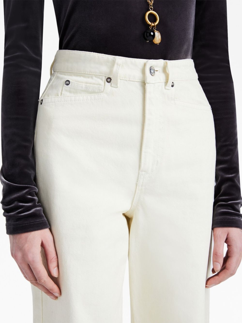 logo-patch cropped jeans - 5