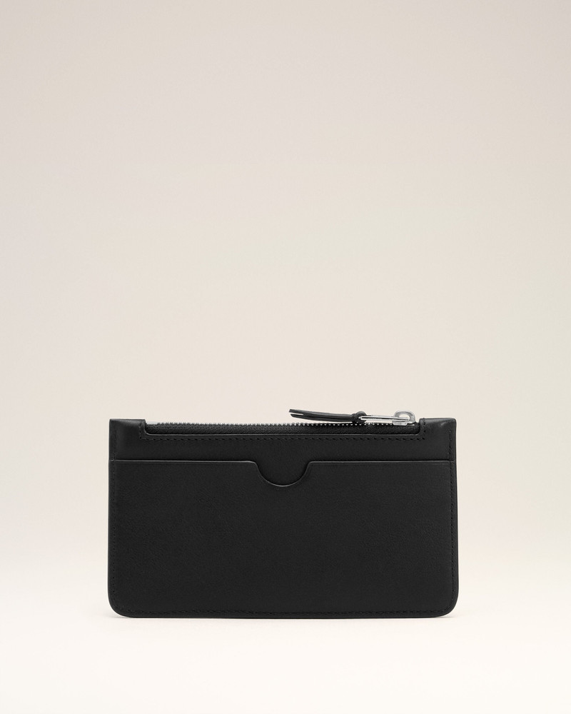 AMI Paris BLACK SMOOTH LEATHER AMI DE COEUR ZIPPED CARD HOLDER outlook