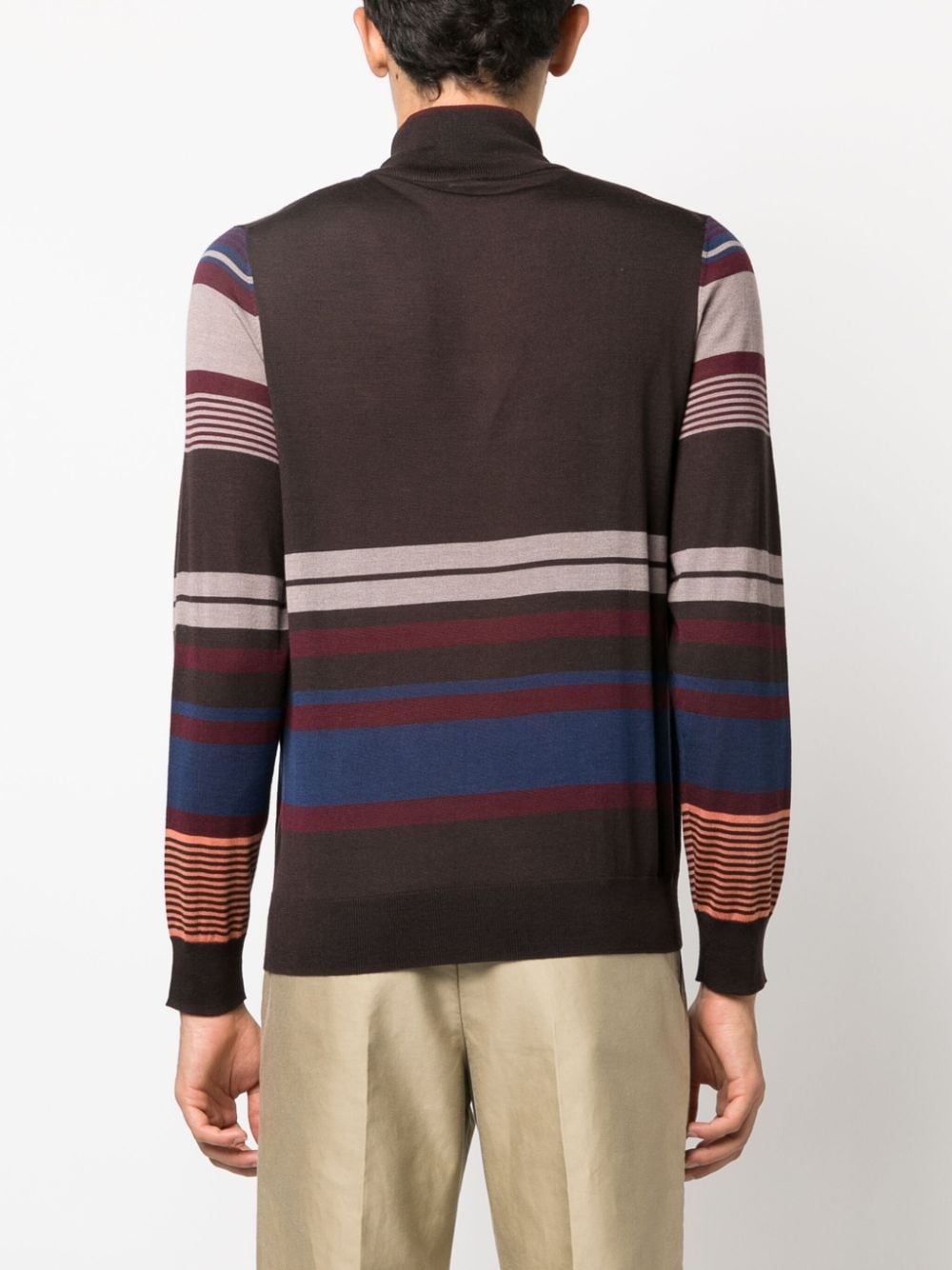 striped half-zip jumper - 4