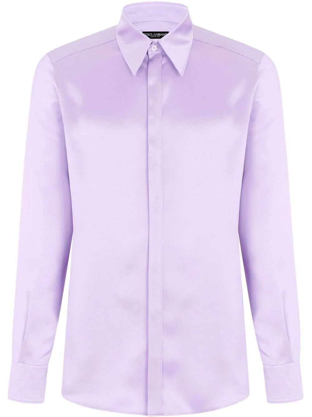 silk pointed collar shirt - 1