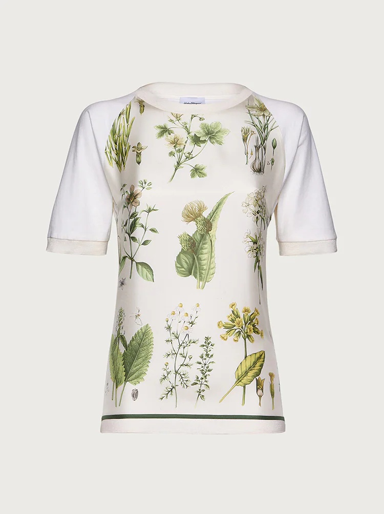 SHORT SLEEVED T-SHIRT WITH BOTANICAL PRINT - 1