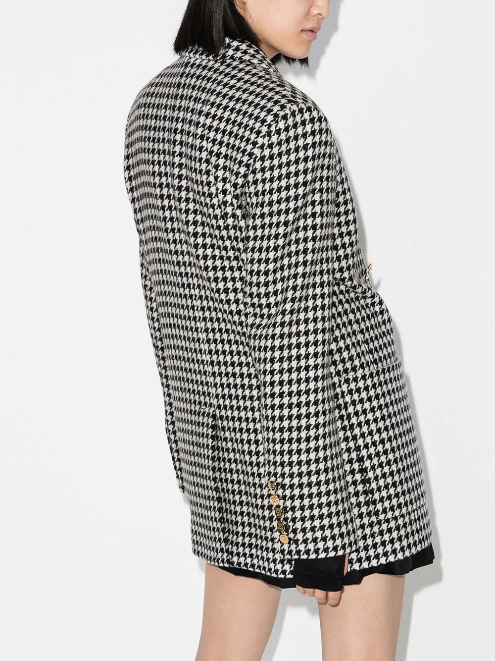 houndstooth-print wool blazer - 3