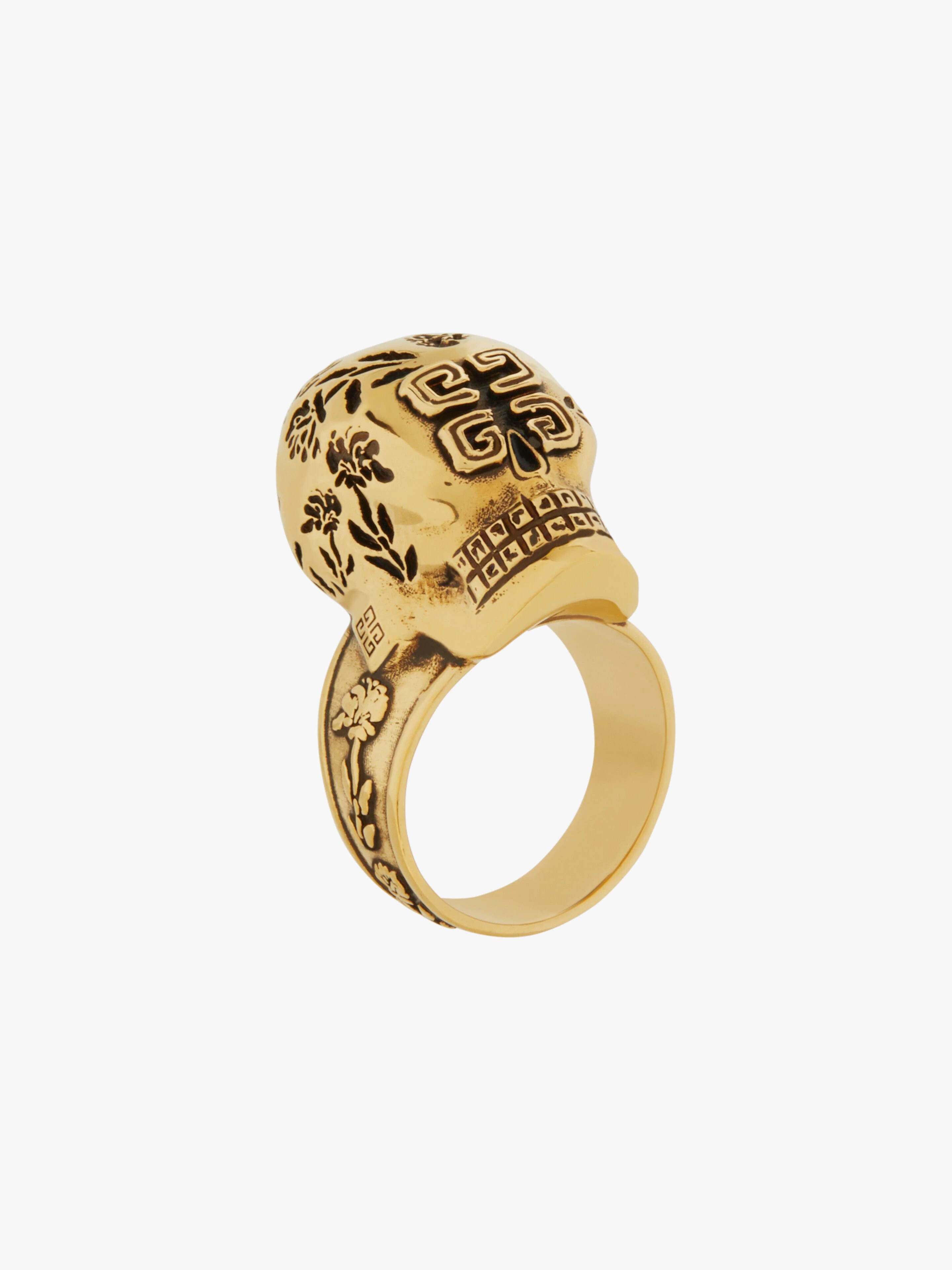 ENGRAVED RING IN METAL WITH 4G SKULL - 5