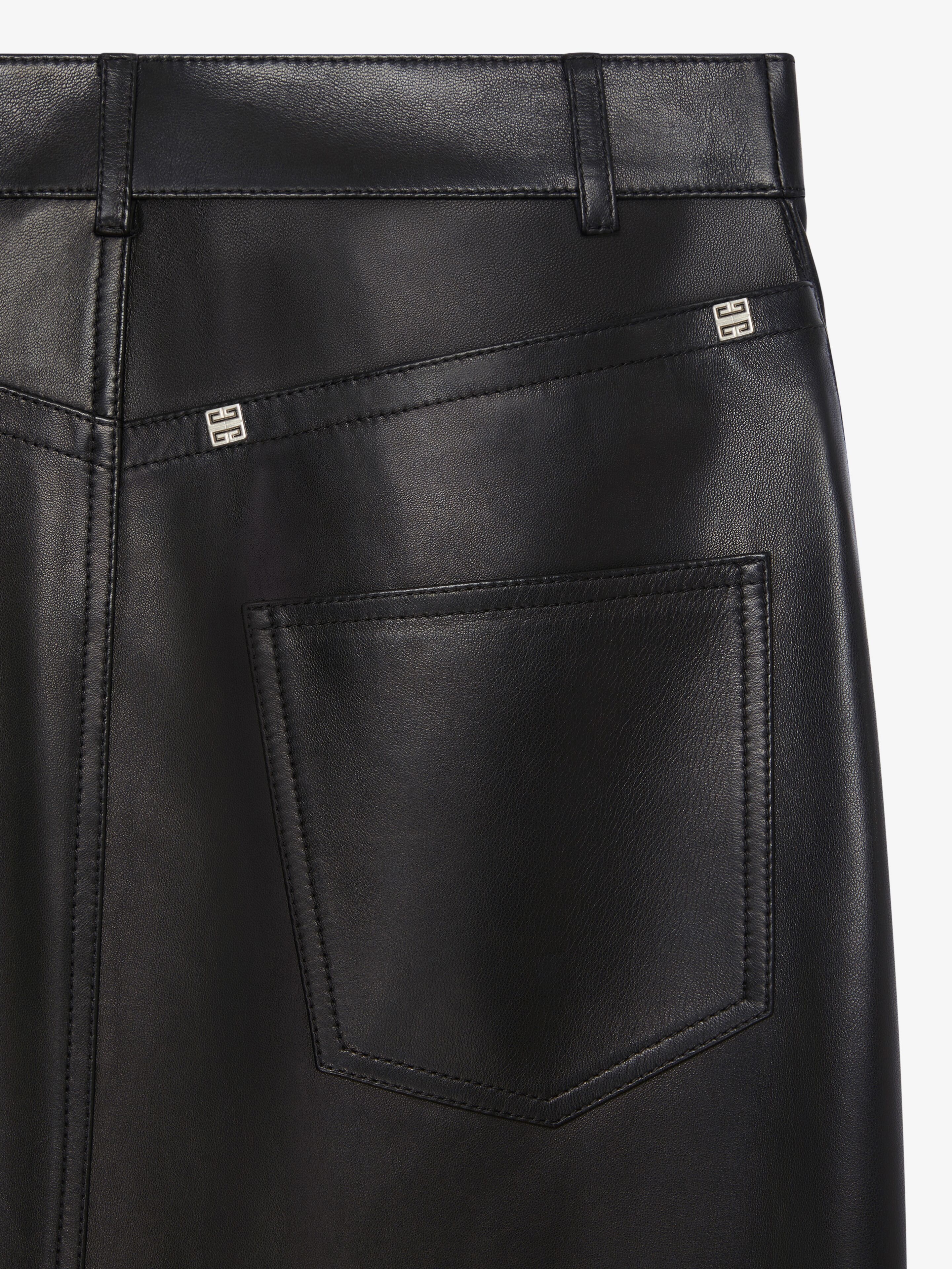SKIRT IN LEATHER WITH SLIT - 5