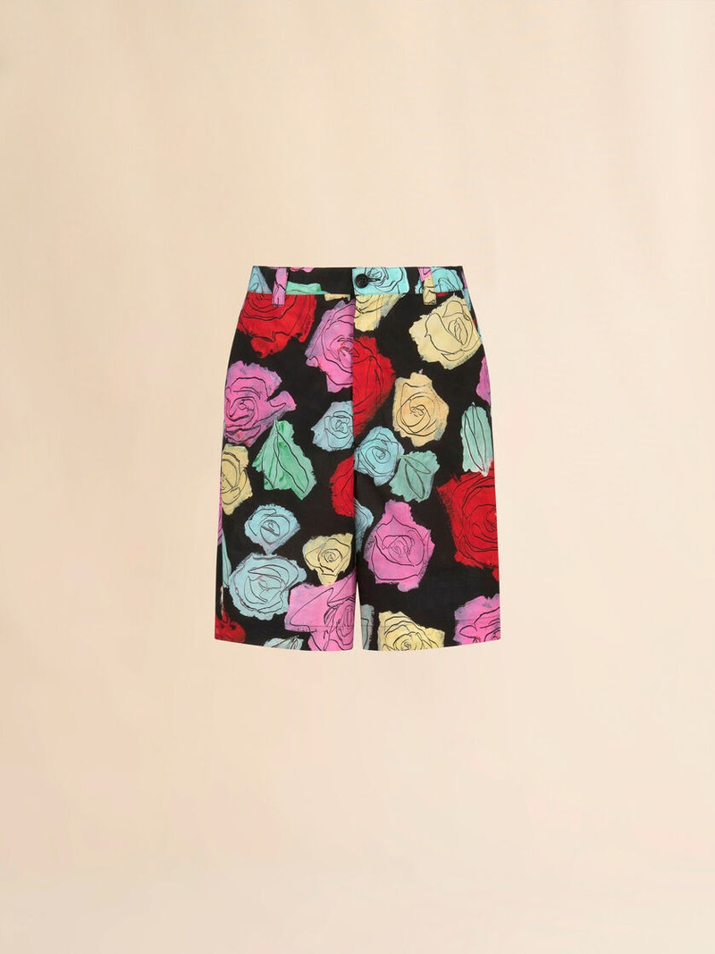 BLACK POPLIN SHORTS WITH ORION PRINT 1