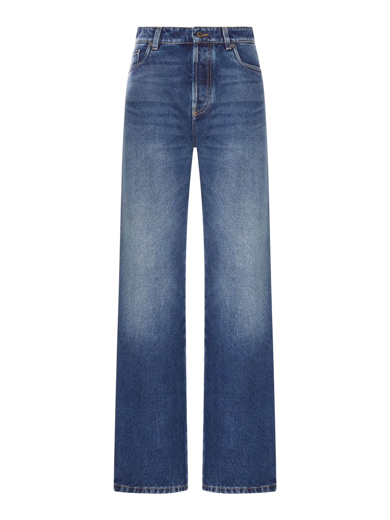 WIDE-LEG JEANS IN DÉLAVÉ-EFFECT DENIM - 1