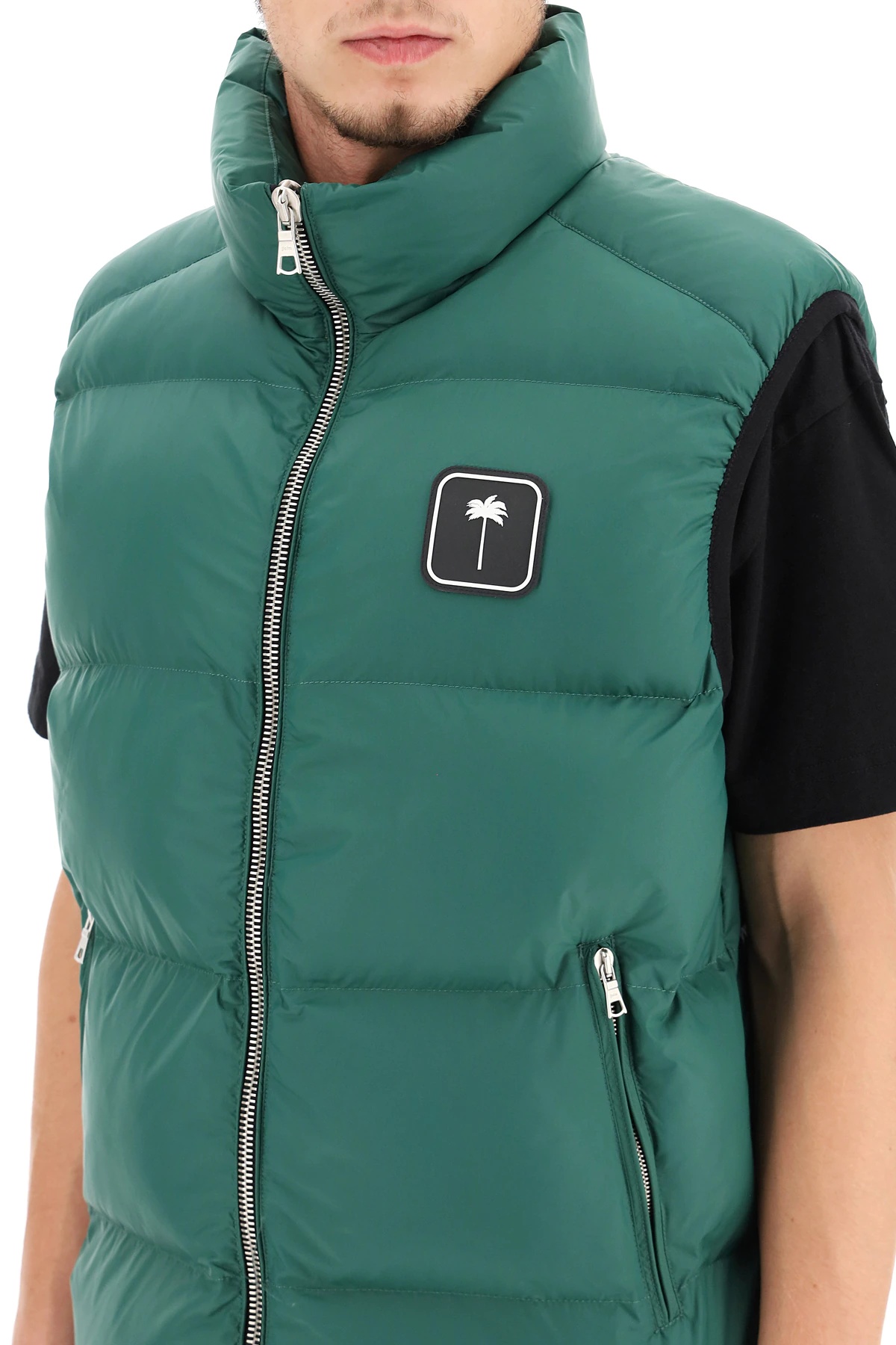 PUFFER VEST WITH PALM TREE LOGO - 5