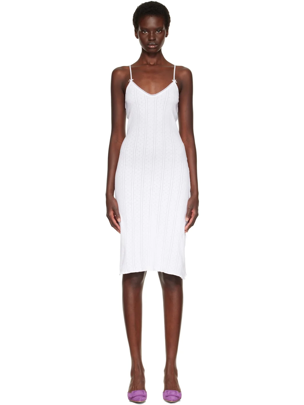 White 'The Midi Slip' Midi Dress - 1