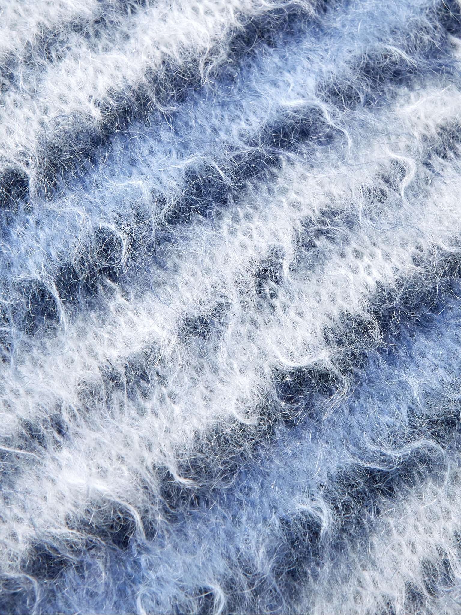Striped Brushed Mohair-Blend Cardigan - 3