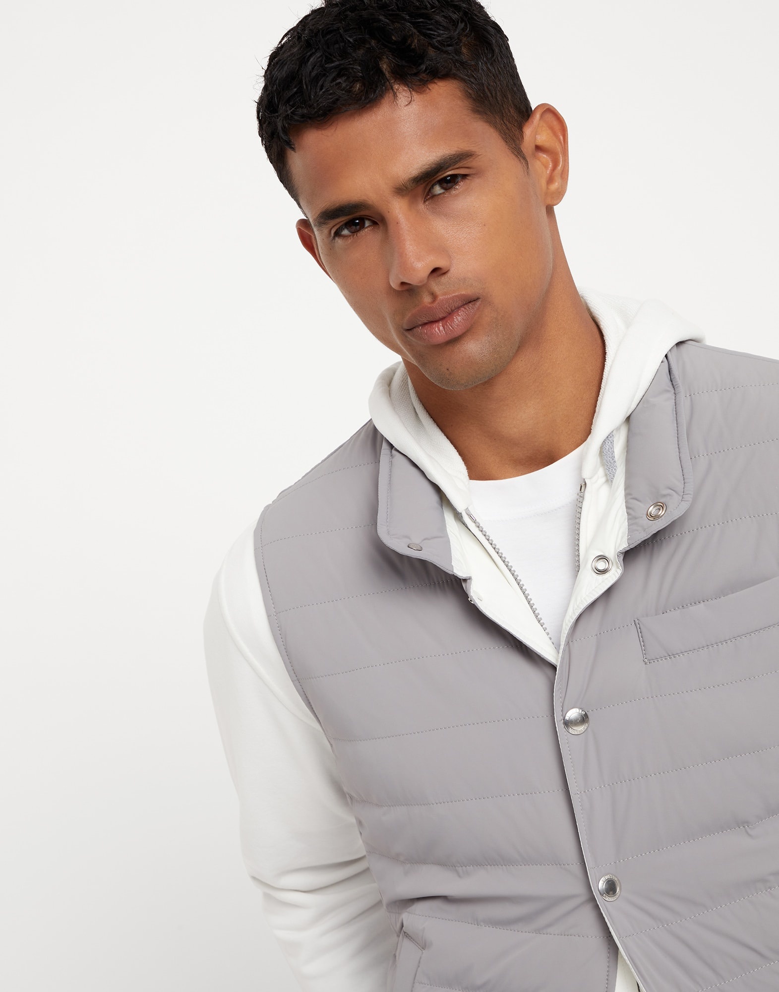 Bonded nylon lightweight down vest - 3