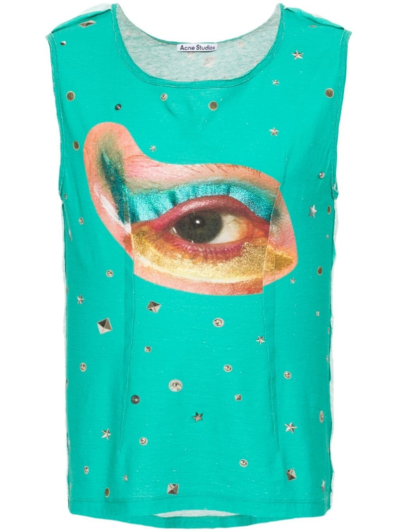 Acne Studios Printed tank top - Emerald green outlook