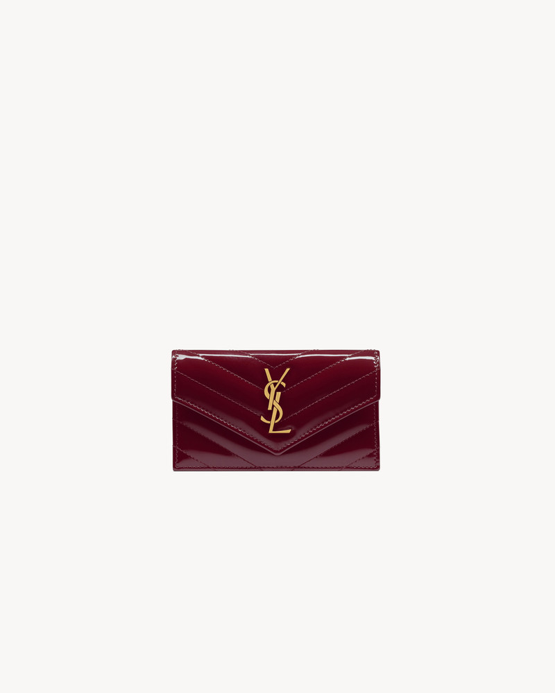 CASSANDRE MATELASSÉ FRAGMENTS FLAP CARD CASE IN PATENT LEATHER 1