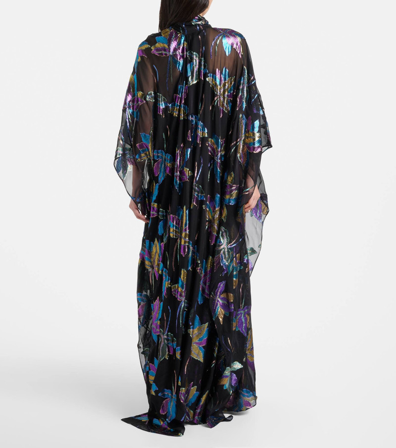 Stevie tie-neck silk-blend lamé kaftan 3