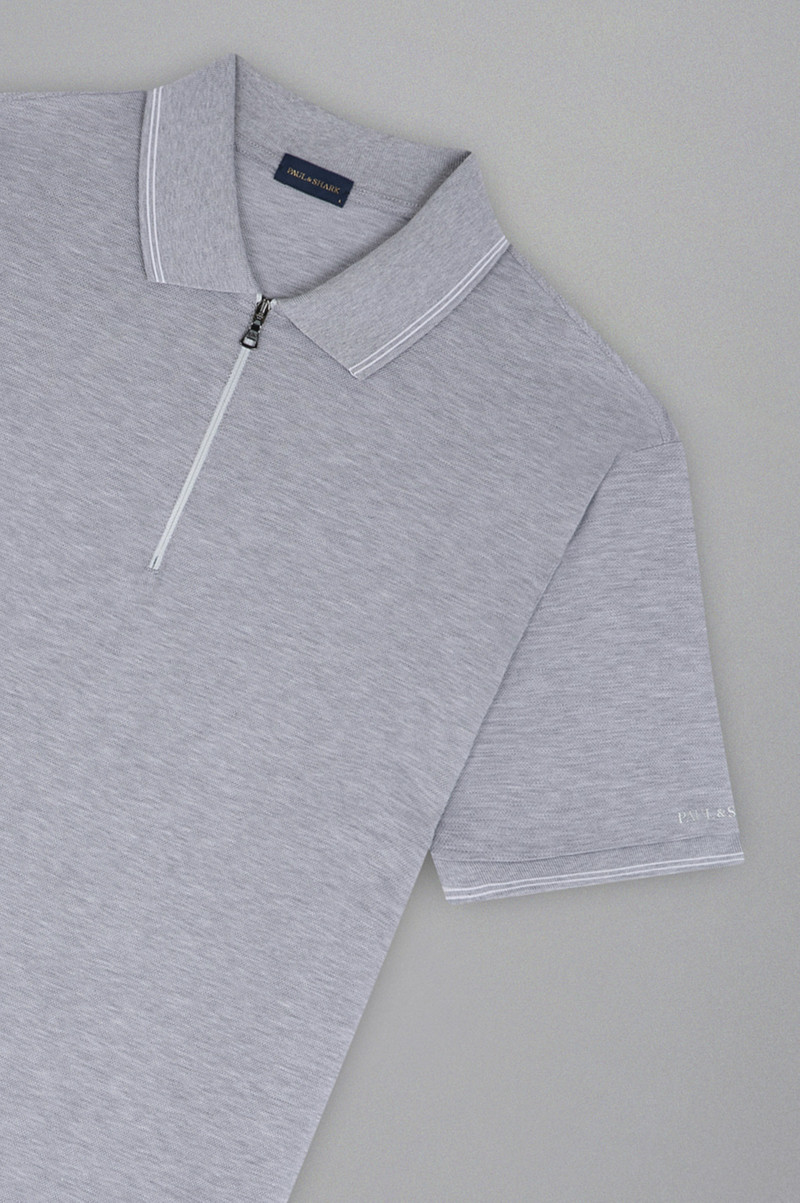 COTTON PIQUÉ POLO SHIRT WITH ZIP 5