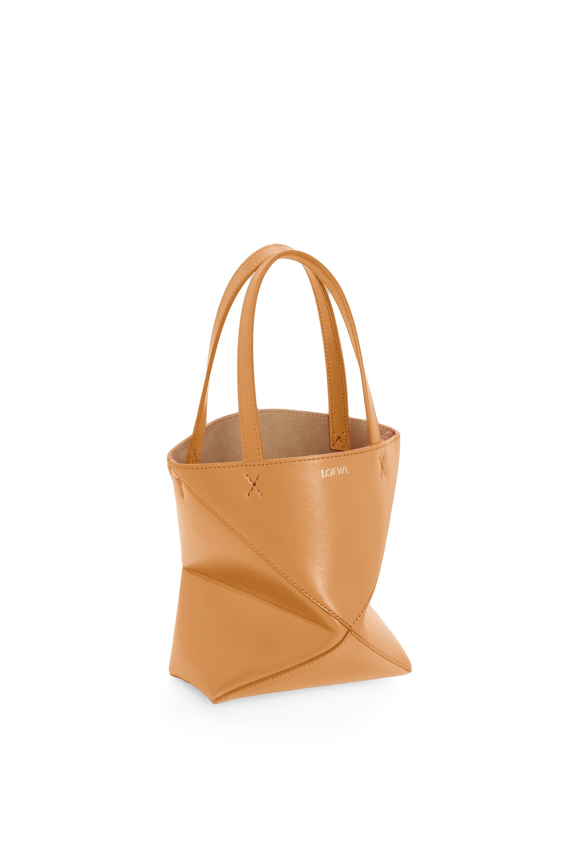 Mini Puzzle Fold Tote in shiny calfskin - 3