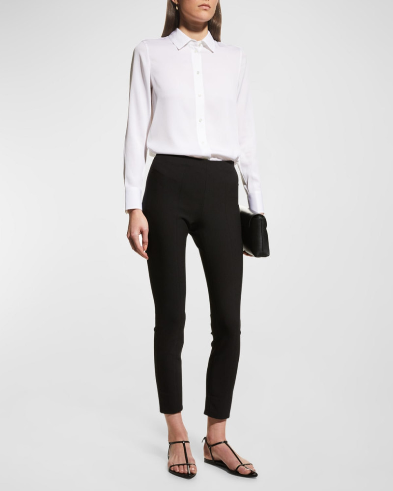 Vince Slim-Fit Long-Sleeve Stretch-Silk Blouse outlook