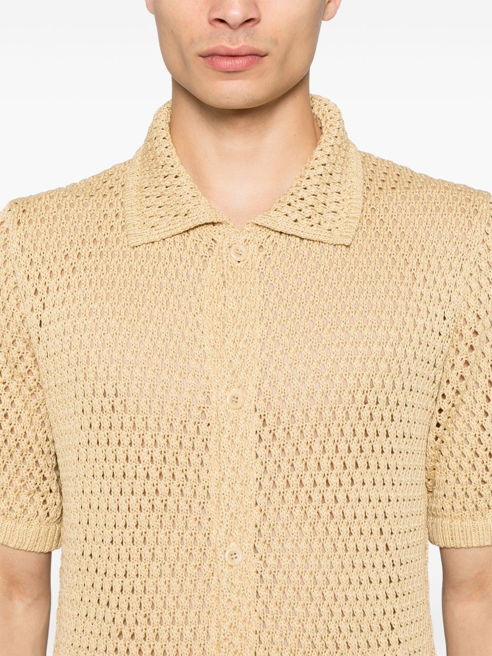 open-knit shirt - 4