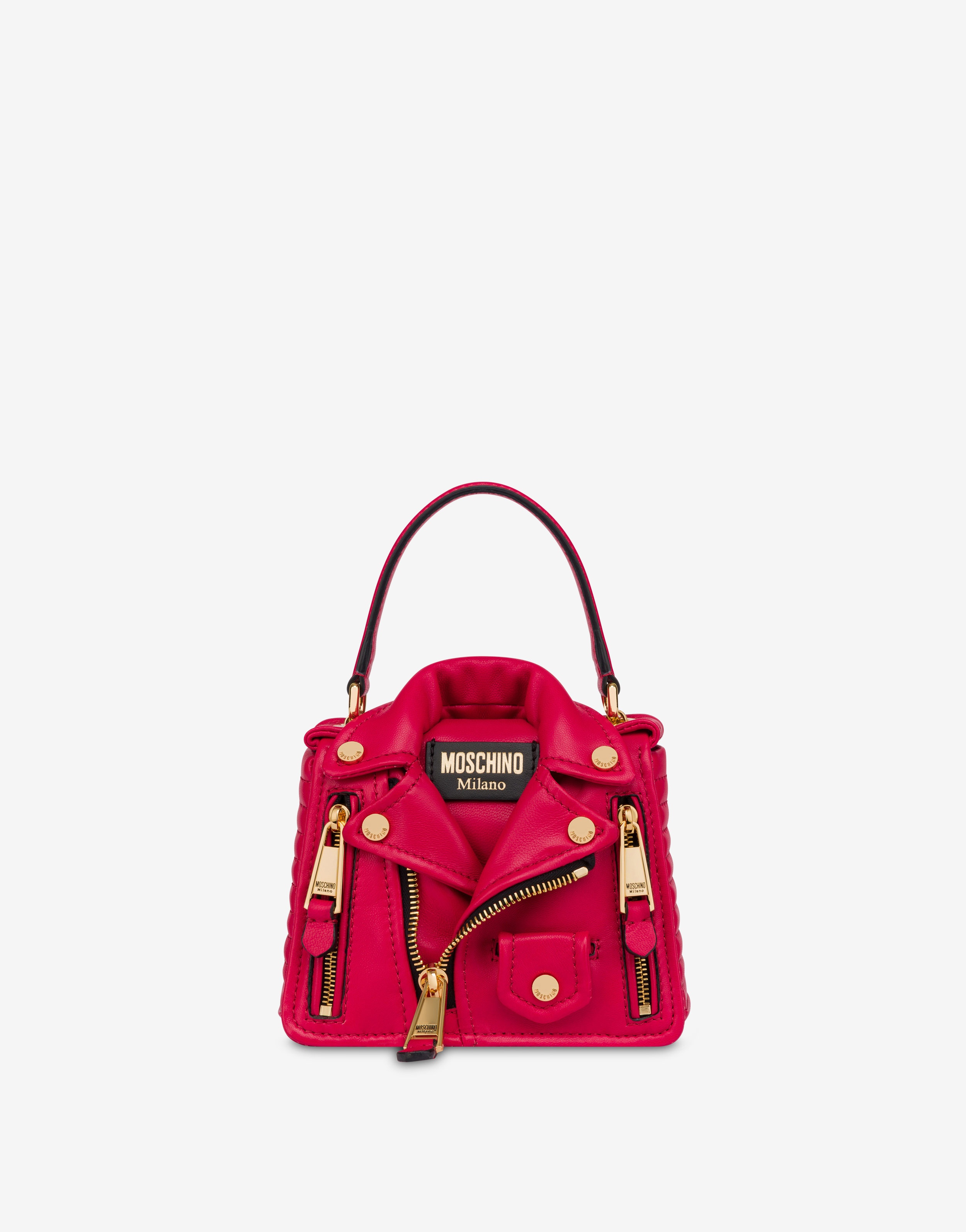 MINI MOSCHINO NAPPA LEATHER BIKER BAG - 1