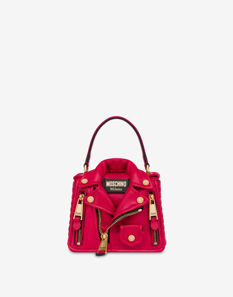 MINI MOSCHINO NAPPA LEATHER BIKER BAG 1