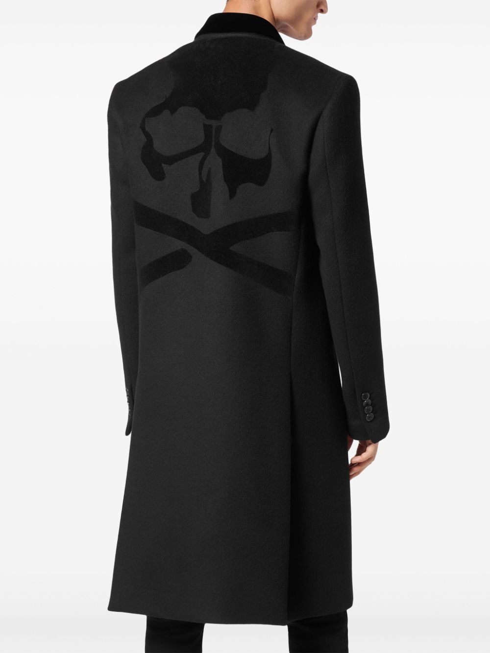 flocked-logo coat - 4